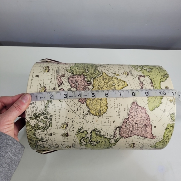 MCM World Map Ice Bucket 11" H x 8" Round Mid century Vintage Item - Picture 11 of 11